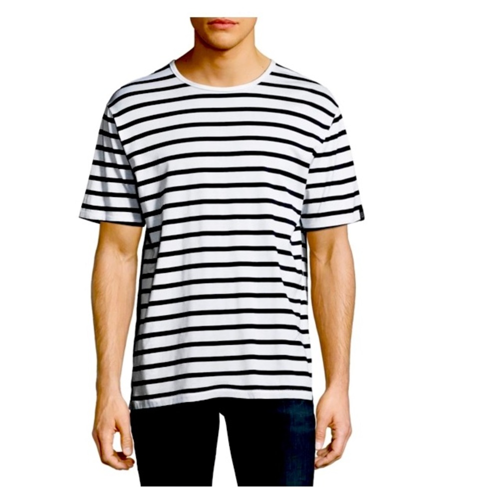 Rag & Bone WHITE/NAVY HENRY STRIPE TEE SIZE SMALL, S, NWT